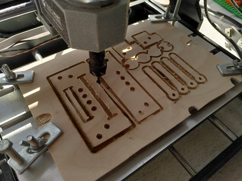 Cutting the parts for one of the prototypes on our new CNC mill