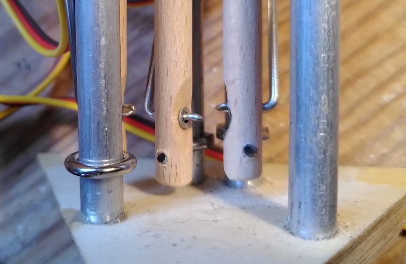 Close up of the connected rods