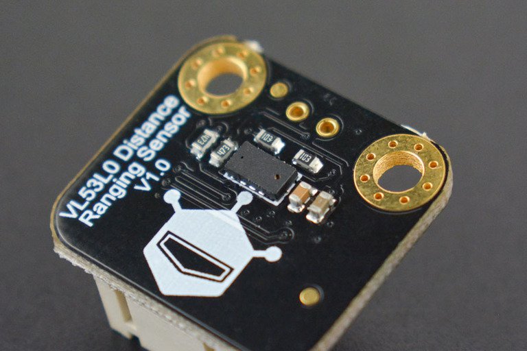 Close up of the circut board for the VL53L0 distance measuring sensor