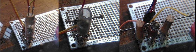 Three attempts at mounting a crystal on a printed circuit board