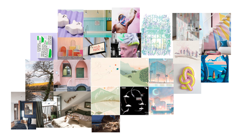 collection of reference images as mood board